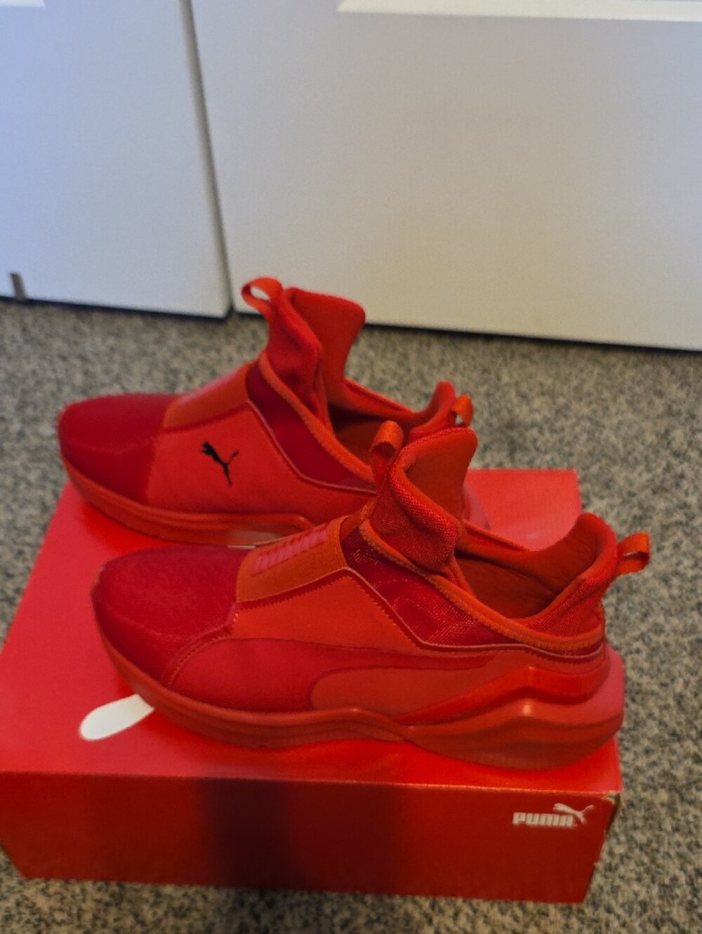 Puma Womwns Bold Red Slip-On Athletic Sneakers - Picture 4 of 4